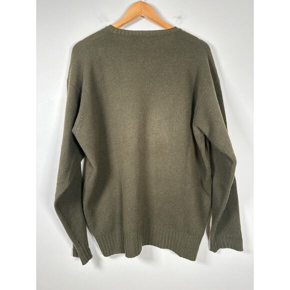 Polo Ralph Lauren 100% Cashmere Sweater Green Size XL V Neck Long Sleeve Luxe - Picture 6 of 9